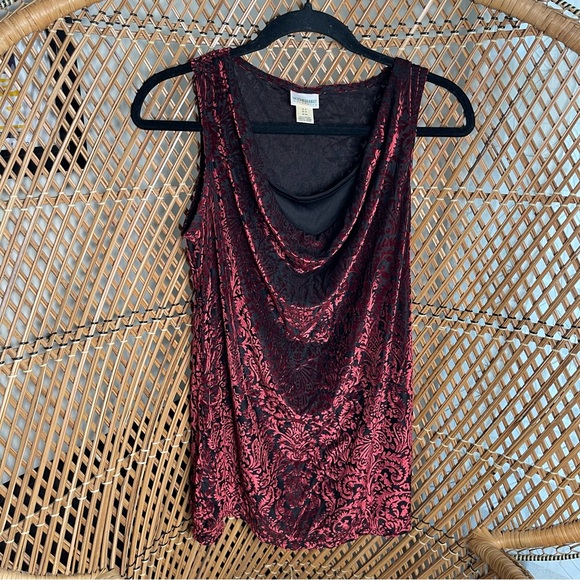 Motherhood Maternity Red Velvet Sleeveless Top - Picture 1 of 4